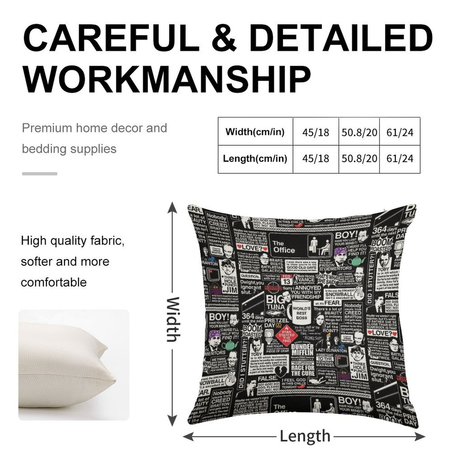 Wise Words From The Office - The Office Quotes Linen Throw Pillow Cover