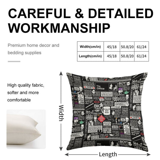 Wise Words From The Office - The Office Quotes Linen Throw Pillow Cover