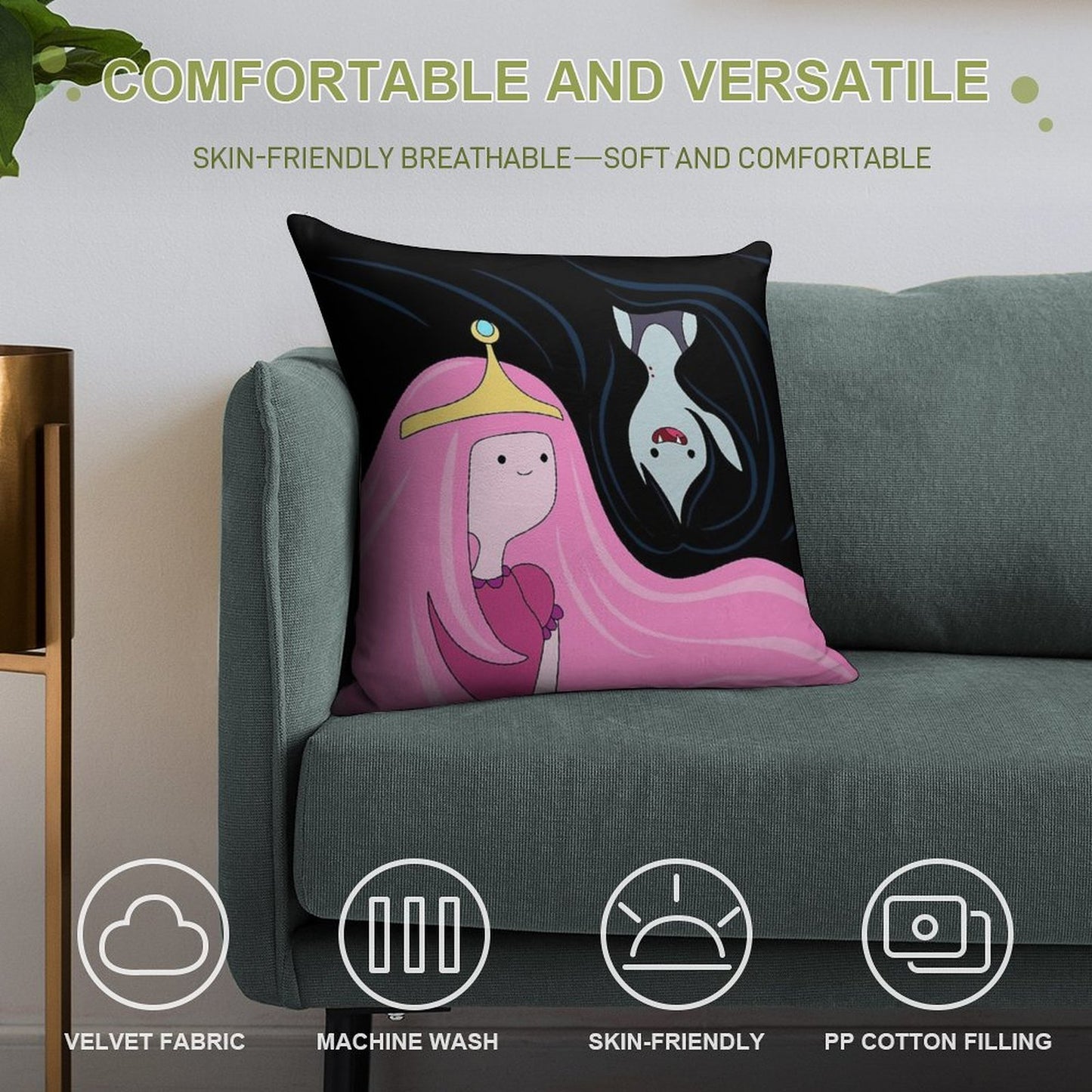 Princess Bubblegum And Marceline Soft Anti-Pilling Throw Pillow