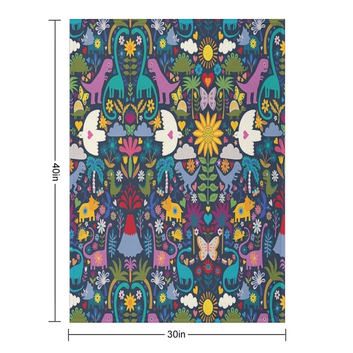 Peace, Love And Dinosaurs - Cute Animal Pattern by Cecca Designs Throw Blanket