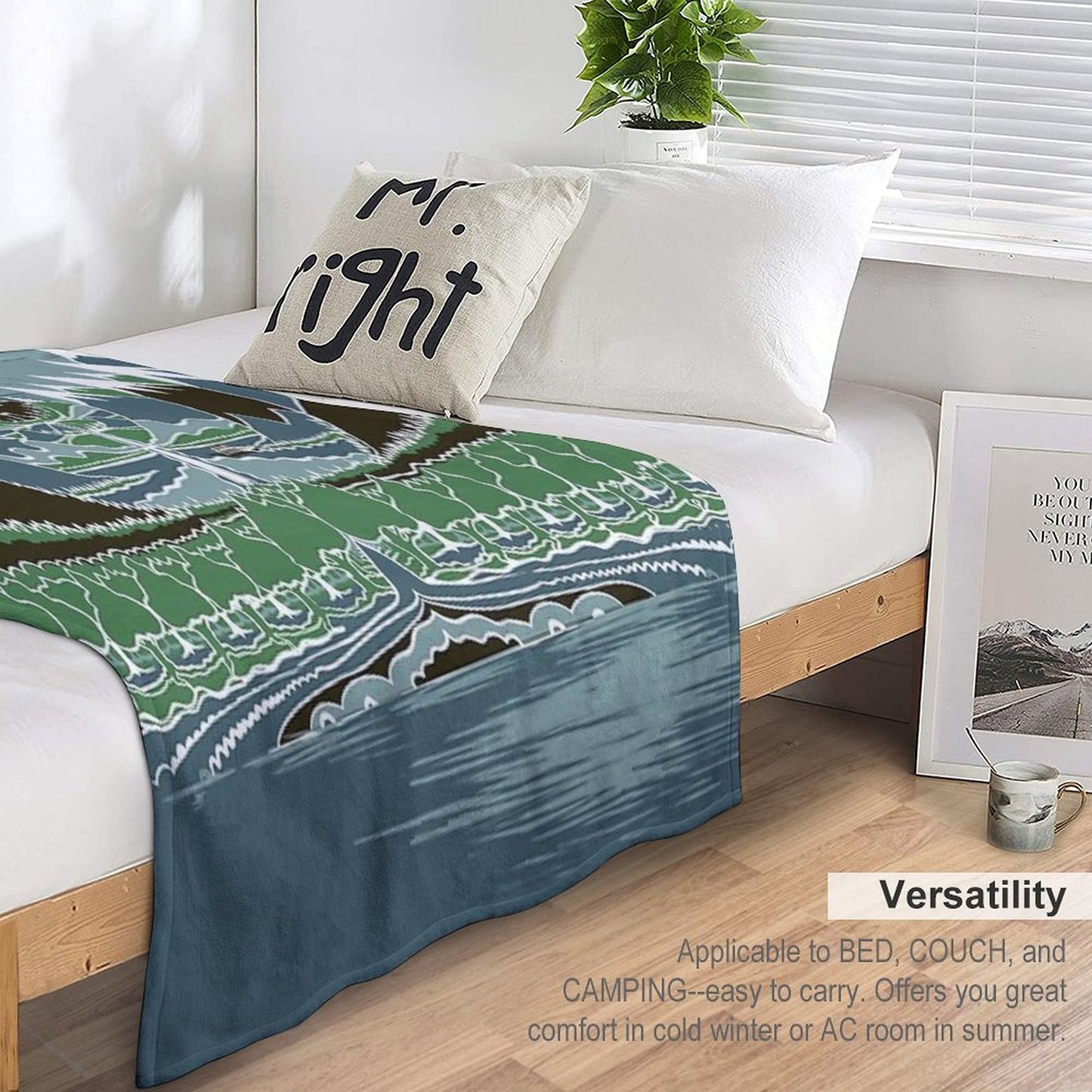 Midnight Forest Mountain Path in The Style of J.R.R.Tolkien Throw Blanket