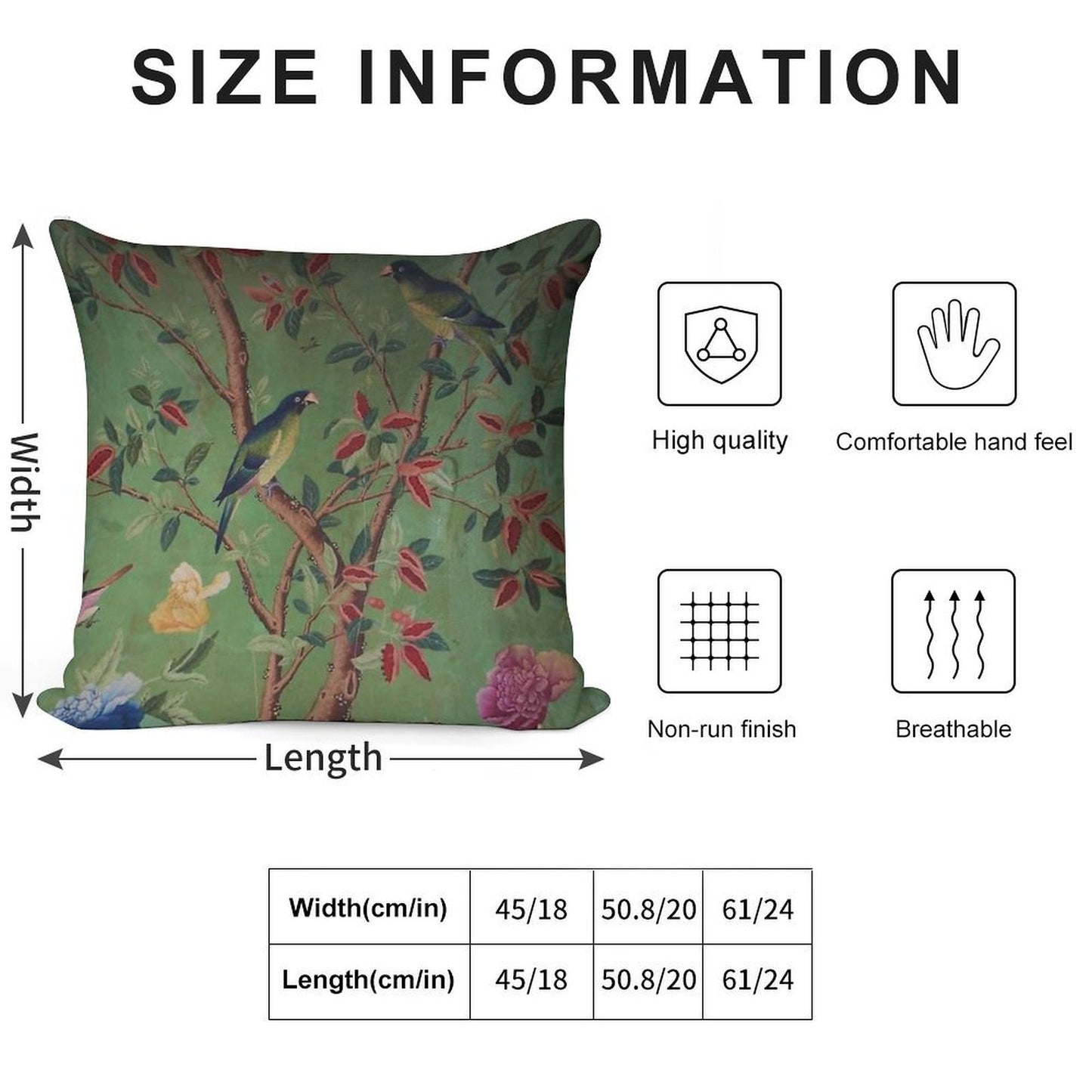Green Dream Chinoiserie Soft Warmth Comfort Throw Pillow