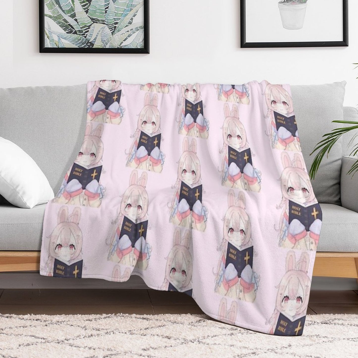 Pipkin Pippa Reading The Holy Bible Throw Blanket