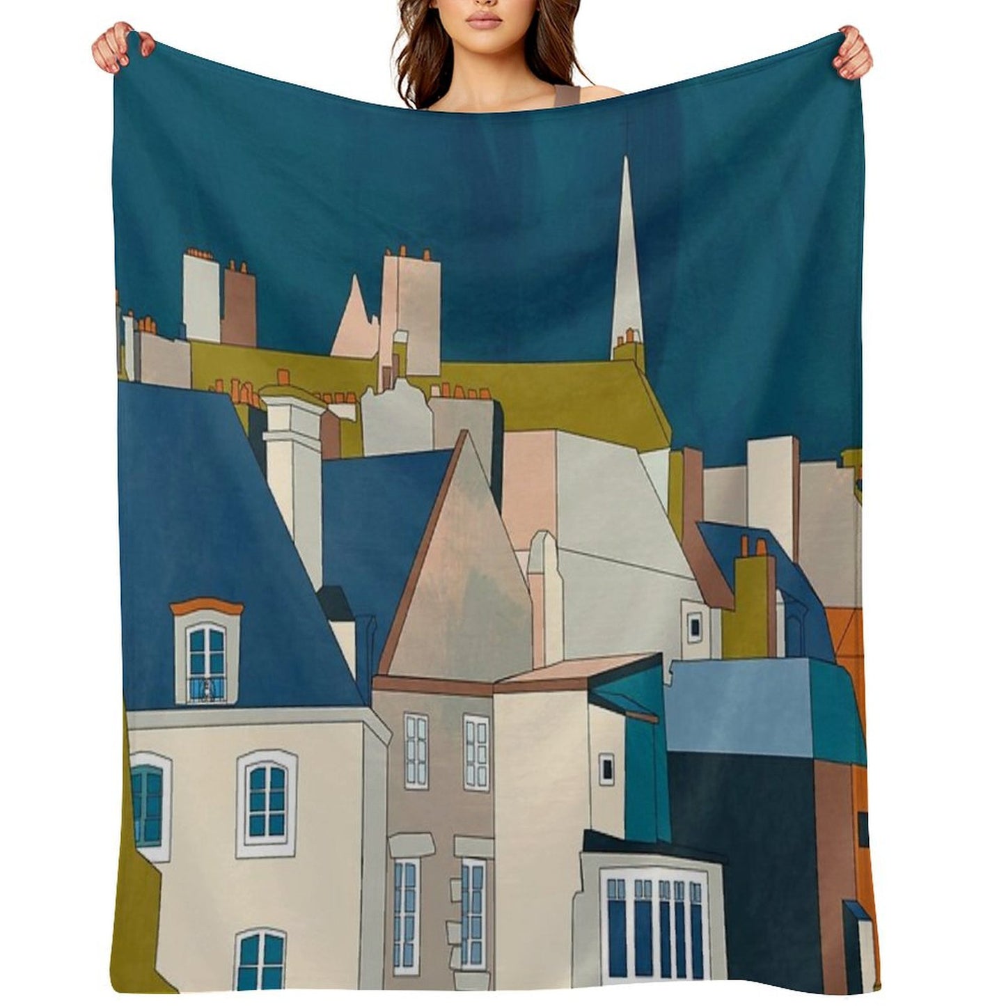 Brittany Illustration France Throw Blanket
