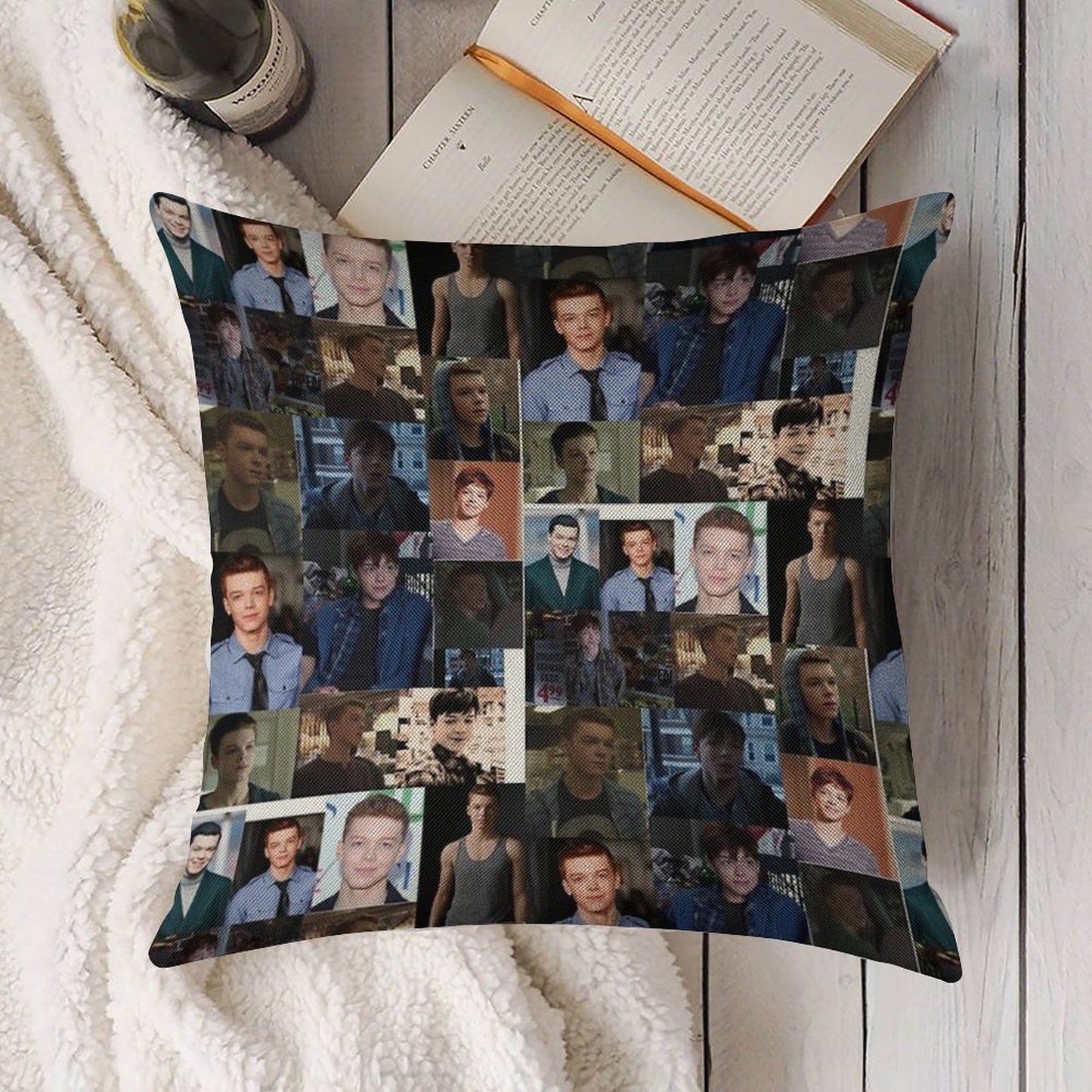 Cameron Monaghan Linen Throw Pillow Cover