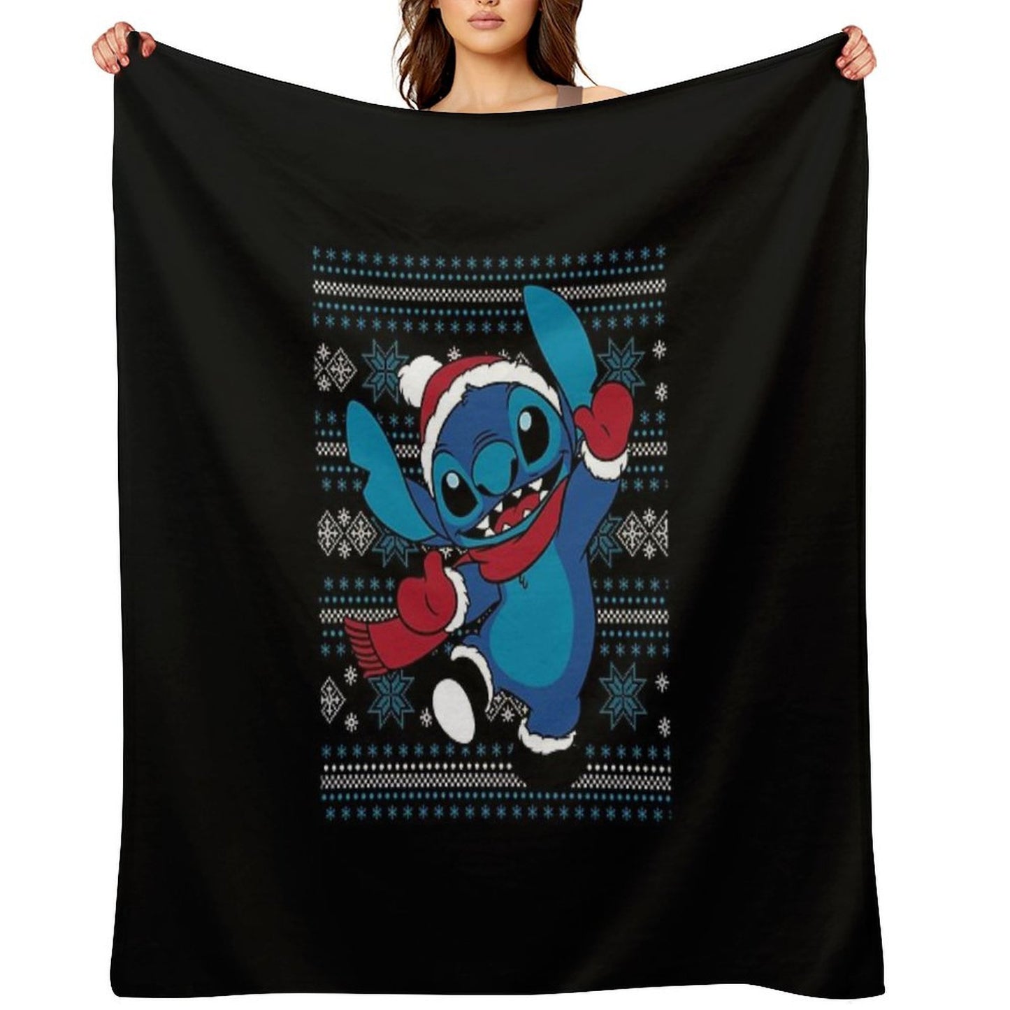 Stitch Happy Holiday Gift For Fans, For Men And Women, Gift Halloween, Thanksgiving, Christmas Day Throw Blanket