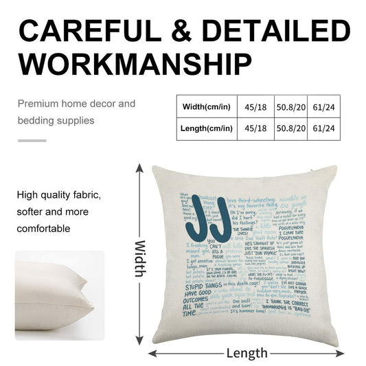 JJ Outer Banks S2 Quotes Linen Throw Pillow Cover