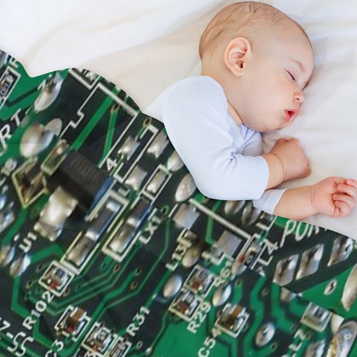 Electric Circuit Board Throw Blanket