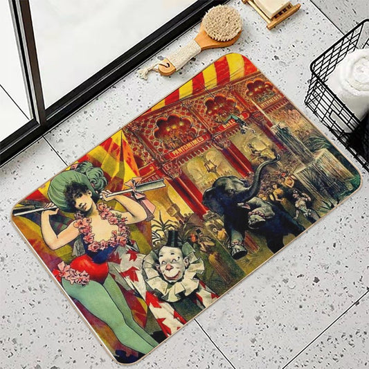 CIRCUS Vintage 1890 Circus Advertising Print Bath Mat