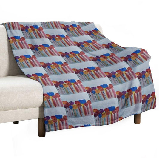 Abstract Bloom Throw Blanket