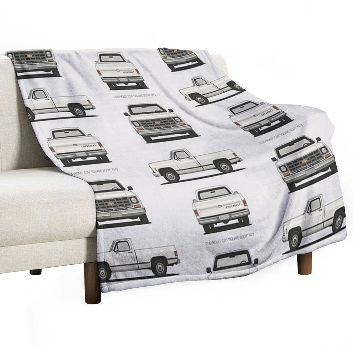 1973 C20 Square Body – Classic Chevy Pickup Triple-View Throw Blanket