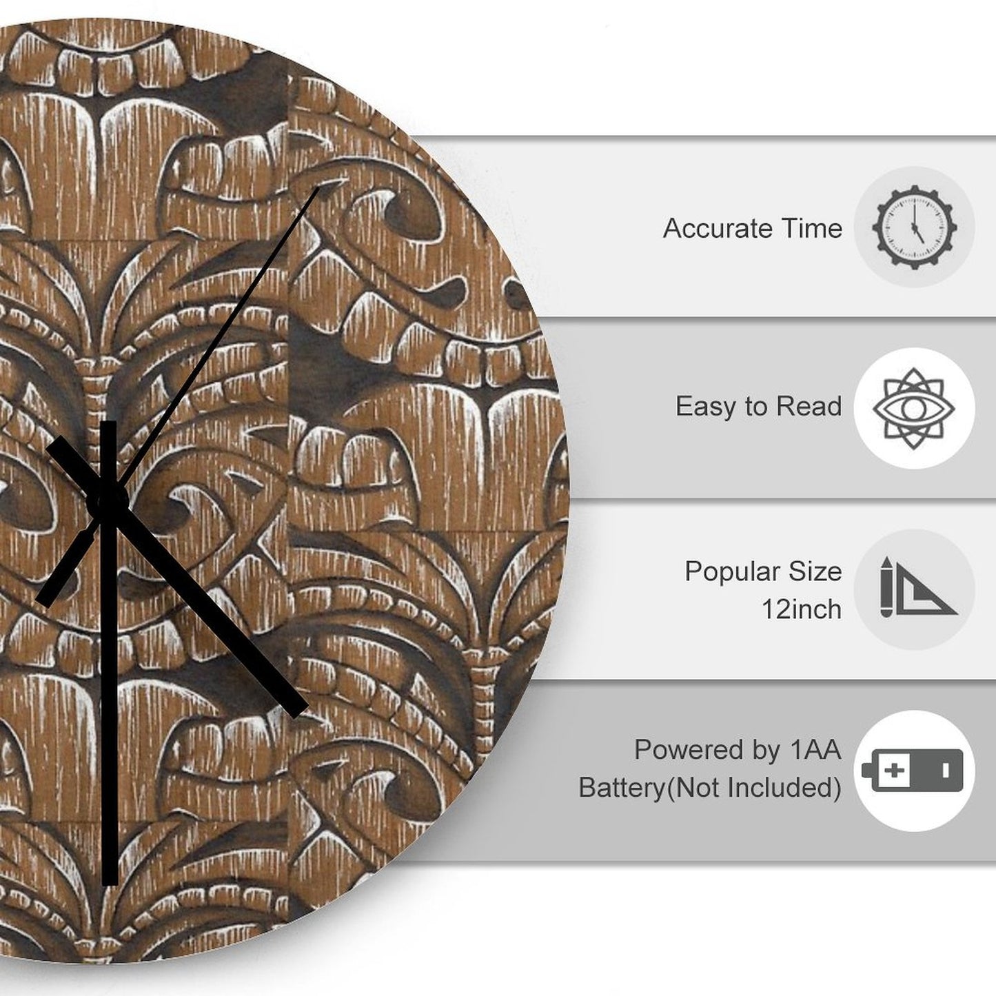 Maori Tiki Wall Clock