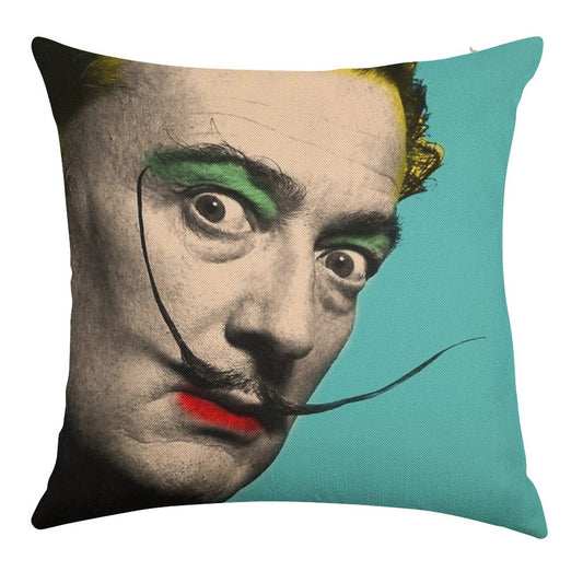 Salvador Dali Linen Throw Pillow Cover