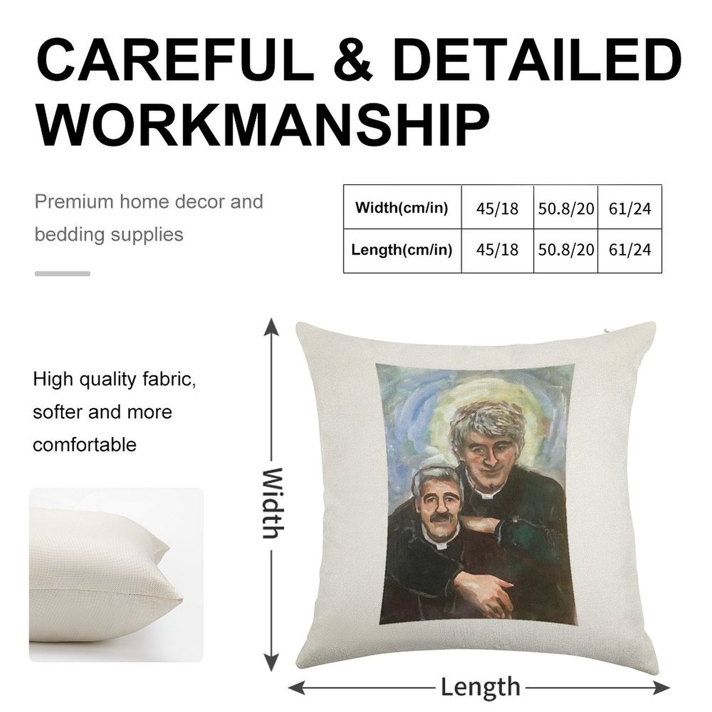 Entertaining Father Stone (Father Ted) Linen Throw Pillow Cover