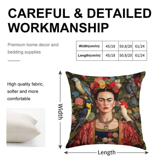 Frida Kahlo 7 Linen Throw Pillow Cover