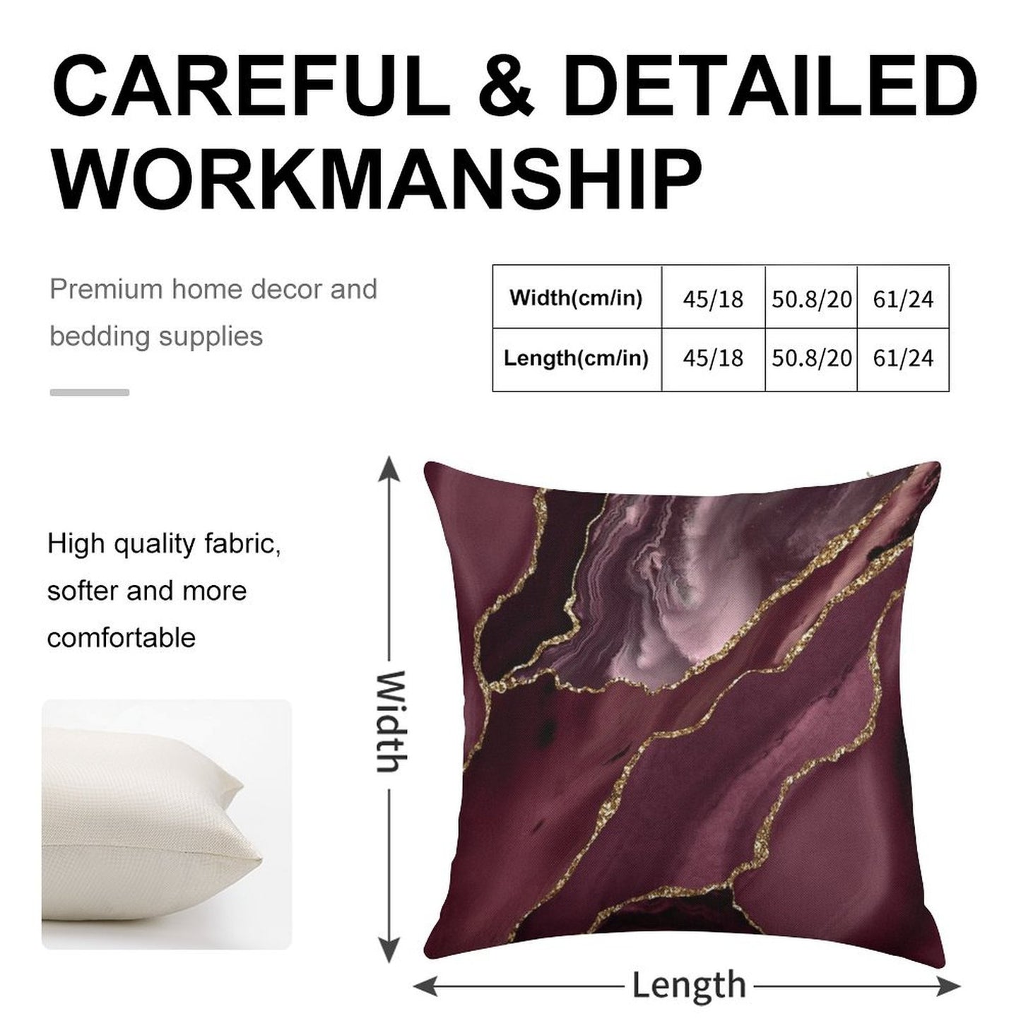 Burgundy Maroon Geode Agate Linen Throw Pillow Cover