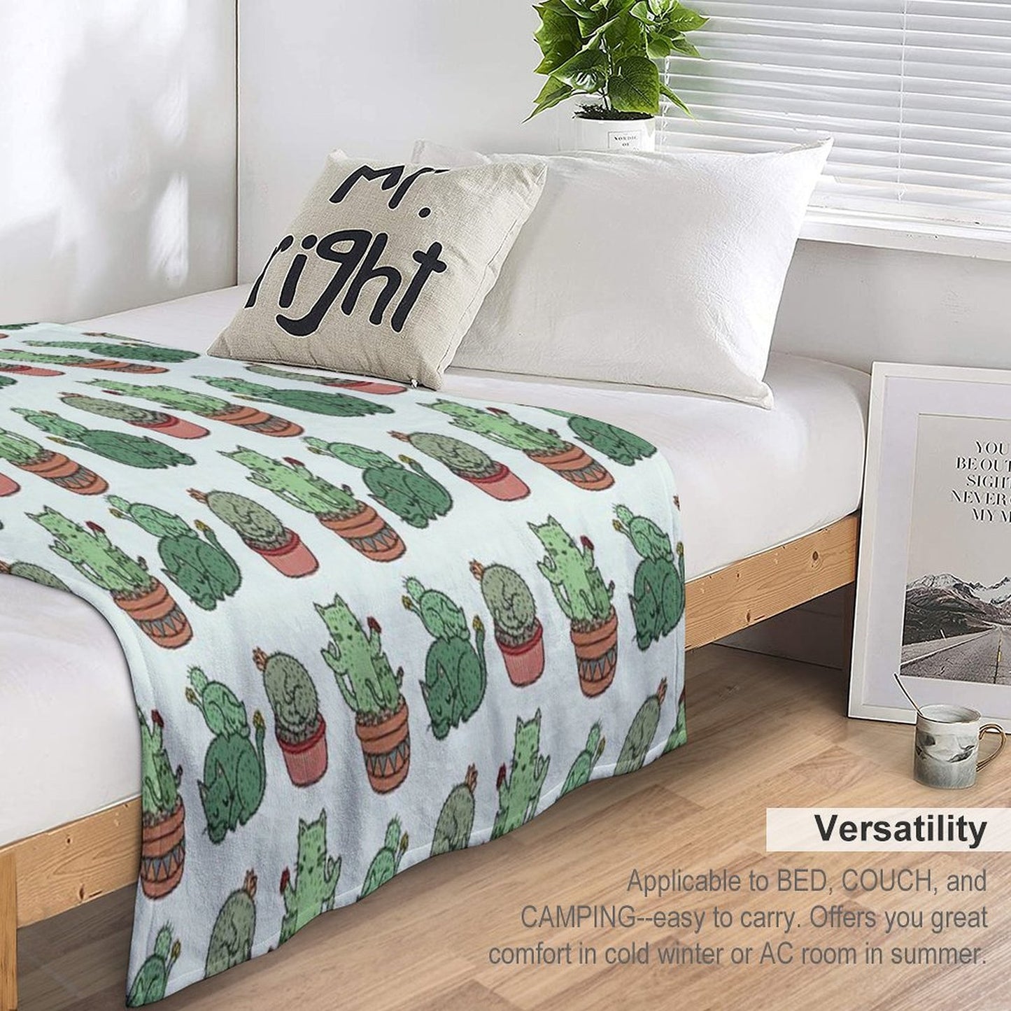 Cactus Cats Throw Blanket