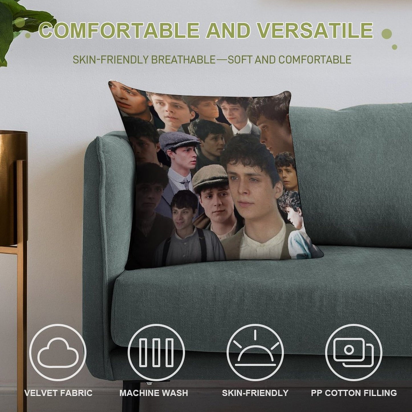 Gilbert Blythe Collage Soft Anti-Pilling Throw Pillow