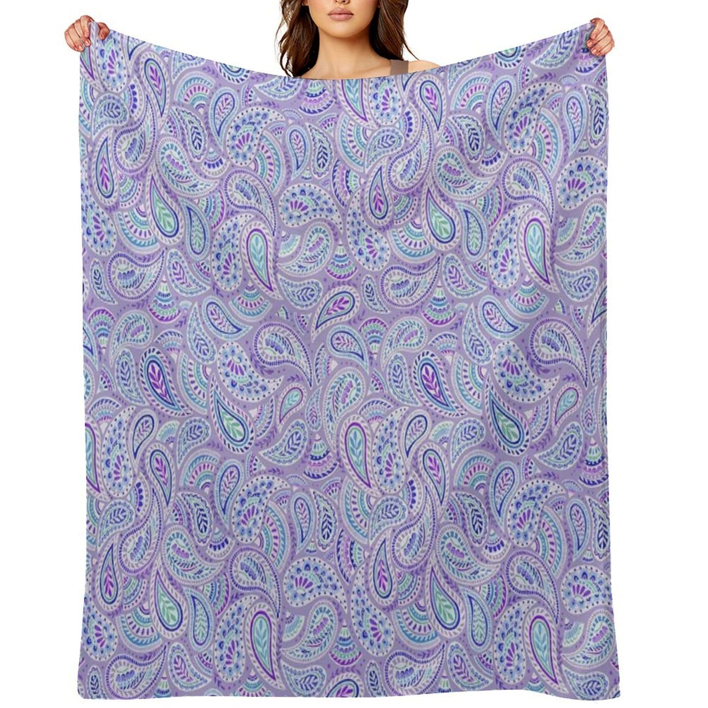 Purple Paisley Throw Blanket