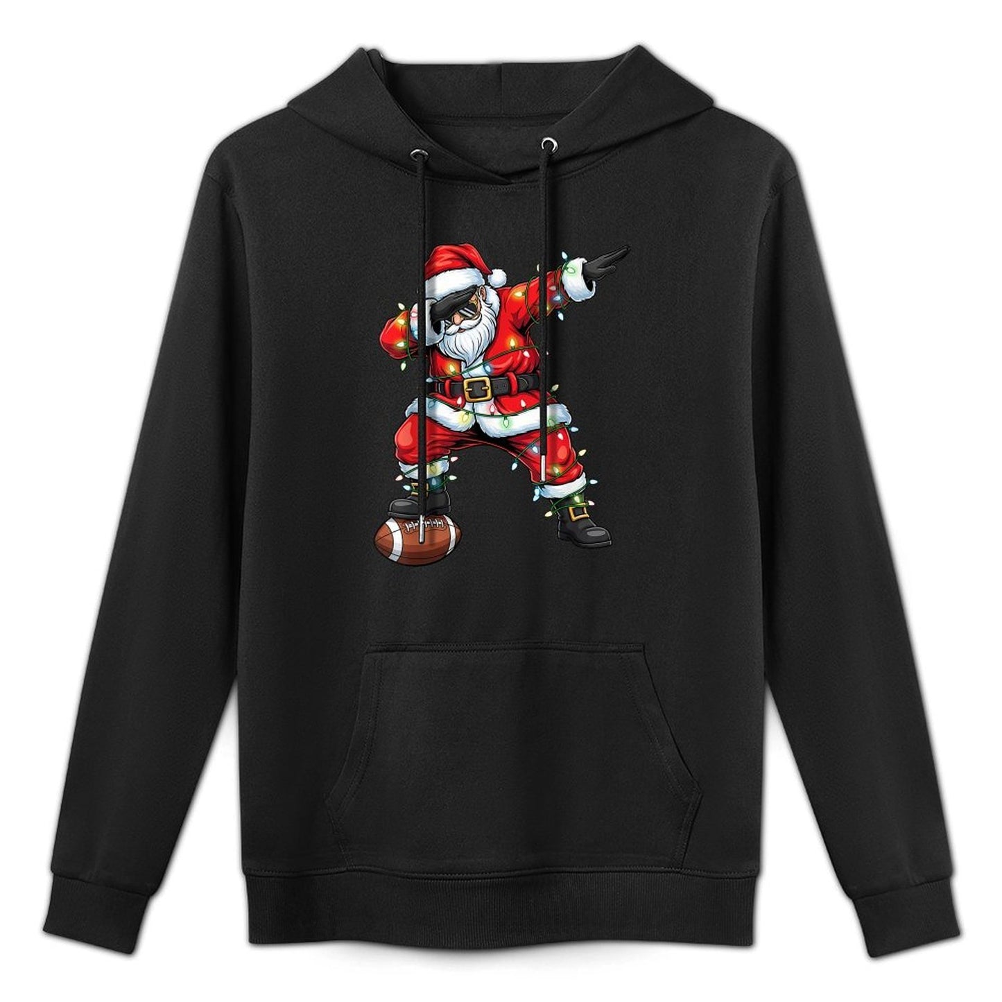 Dabbing Santa Funny Christmas Football Men Women Boys Girls Adjustable Hood Hoodie