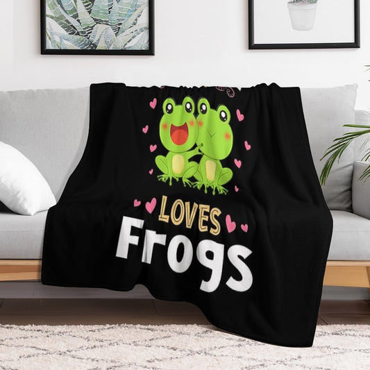Just A Girl Who Loves Frogs Gift Throw Blanket