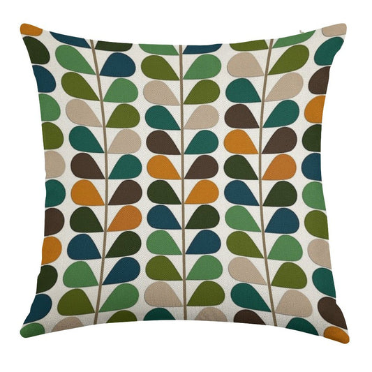 Retro 60s Mid Century Modern Pattern 2 Linen Throw Pillow Cover