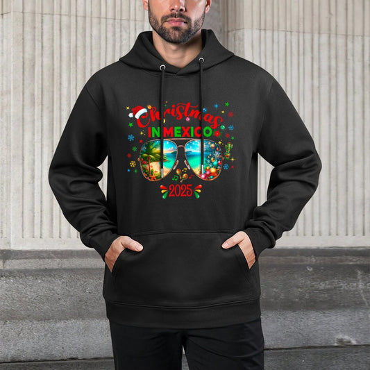 Mexico Cancun Cabo Christmas Trip Outfit Pajama Colorfast Hoodie