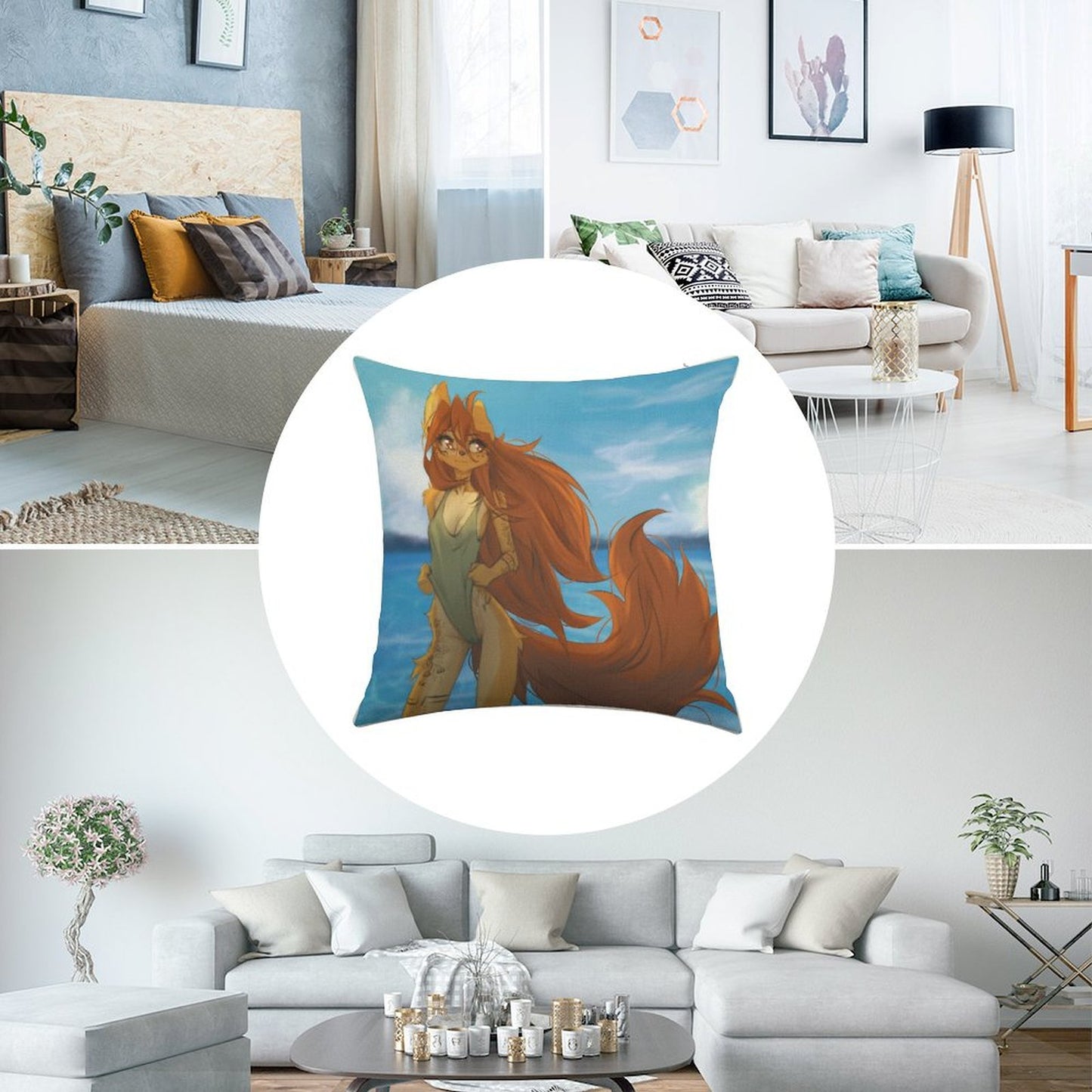 Seaside Linen Throw Pillow Cover