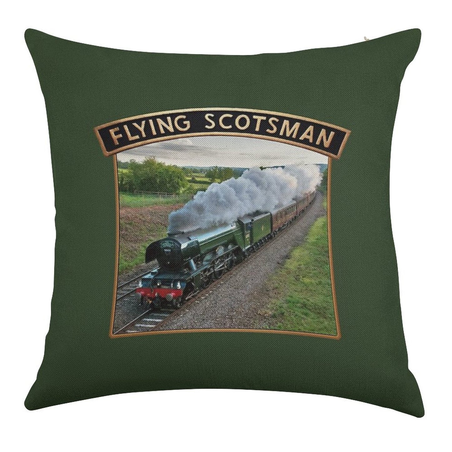 Flying Scotsman And Nameplate Linen Throw Pillow Cover