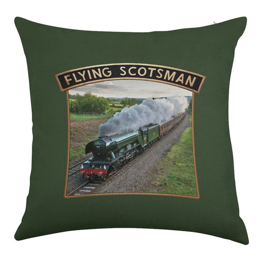 Flying Scotsman And Nameplate Linen Throw Pillow Cover