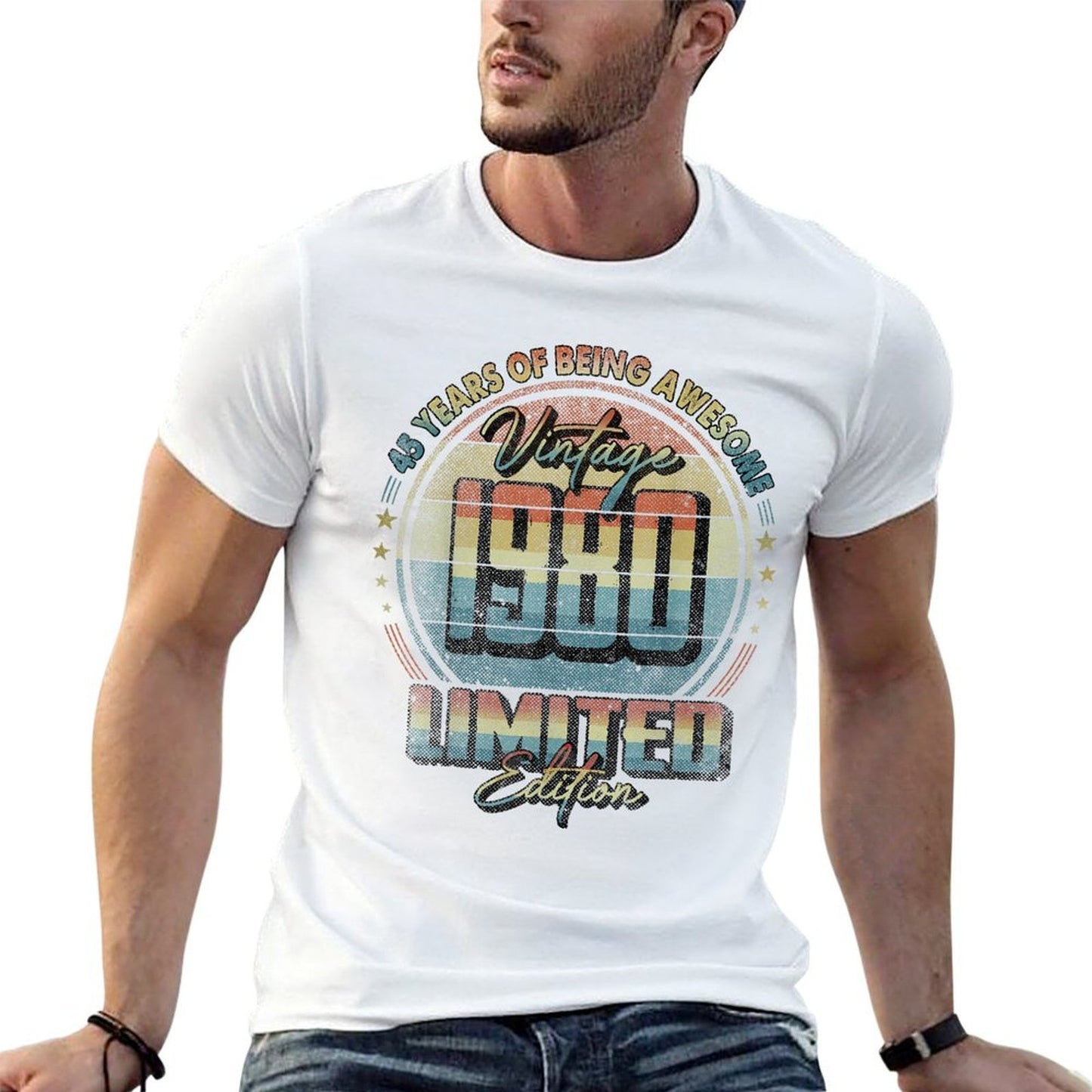 Vintage 1980 Limited Edition 45 Year Old 45th Birthday Stretchy T-Shirt