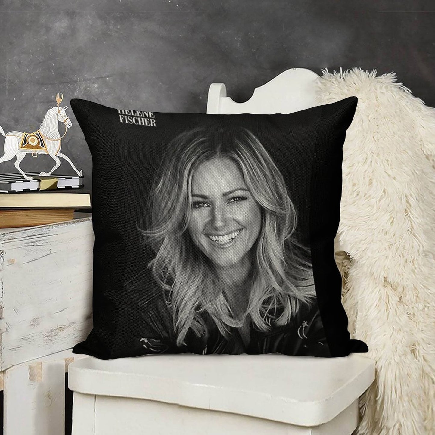 Helene Fischer Linen Throw Pillow Cover