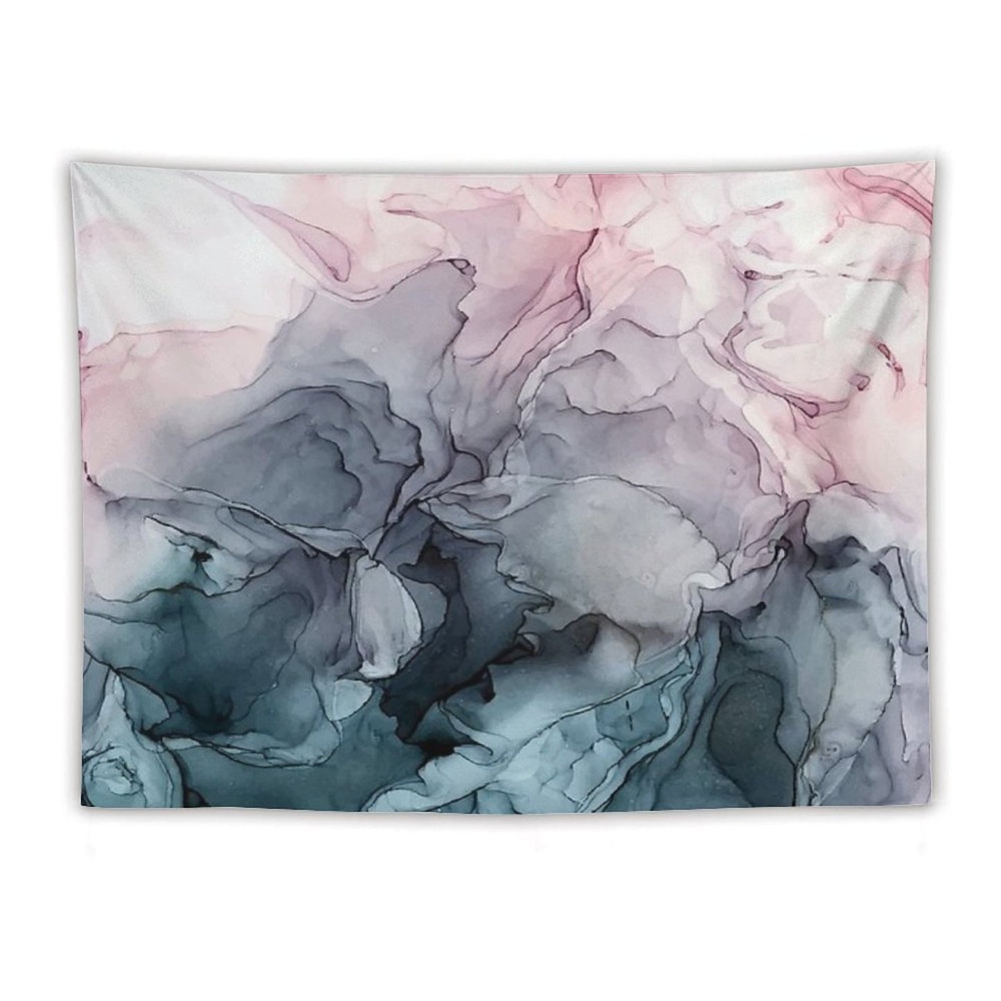 Blush And Payne's Grey Flowing Abstract Painting Tapestry