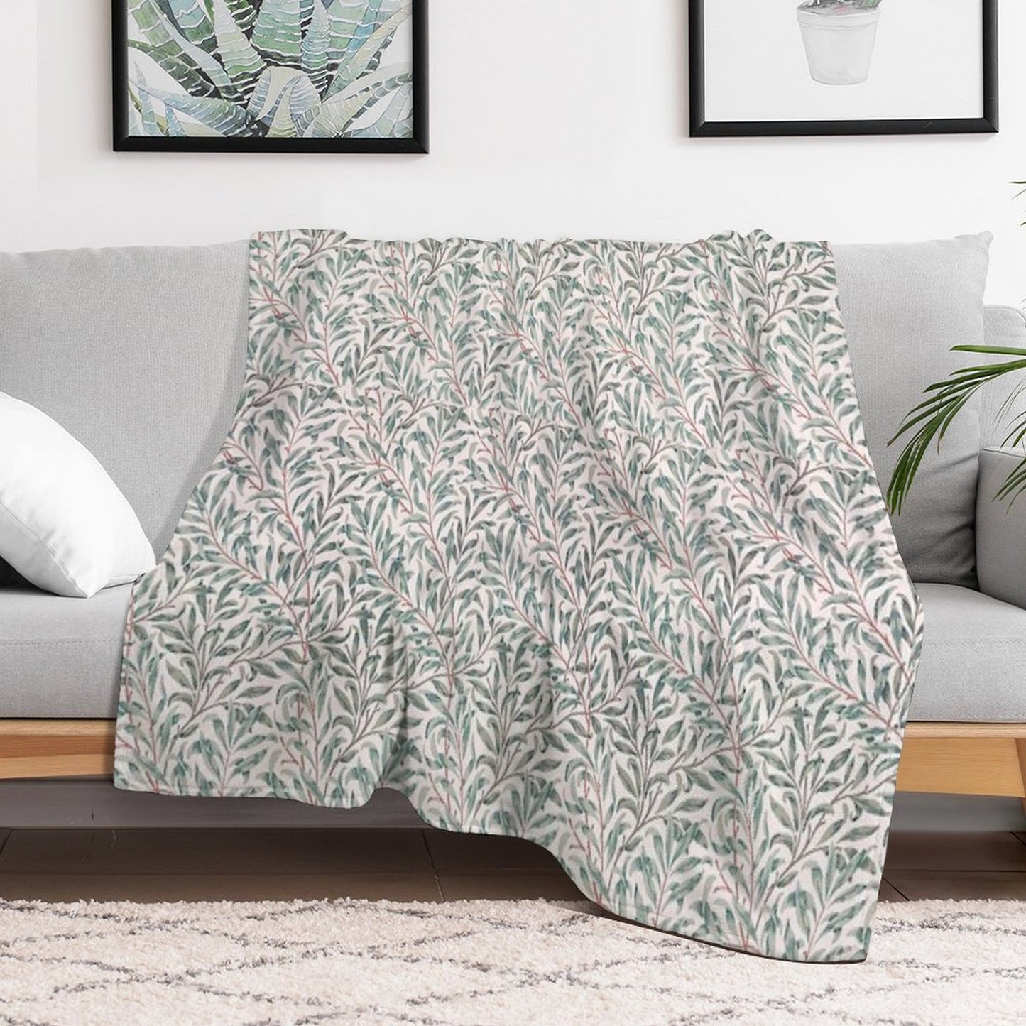 William Morris Pattern - Flowers & Leaves Throw Blanket