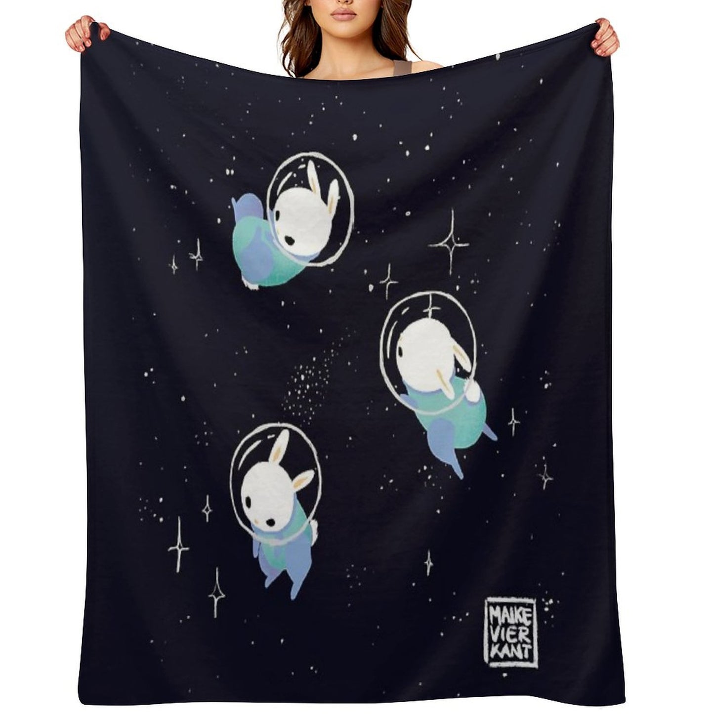 Space Bunnies Throw Blanket