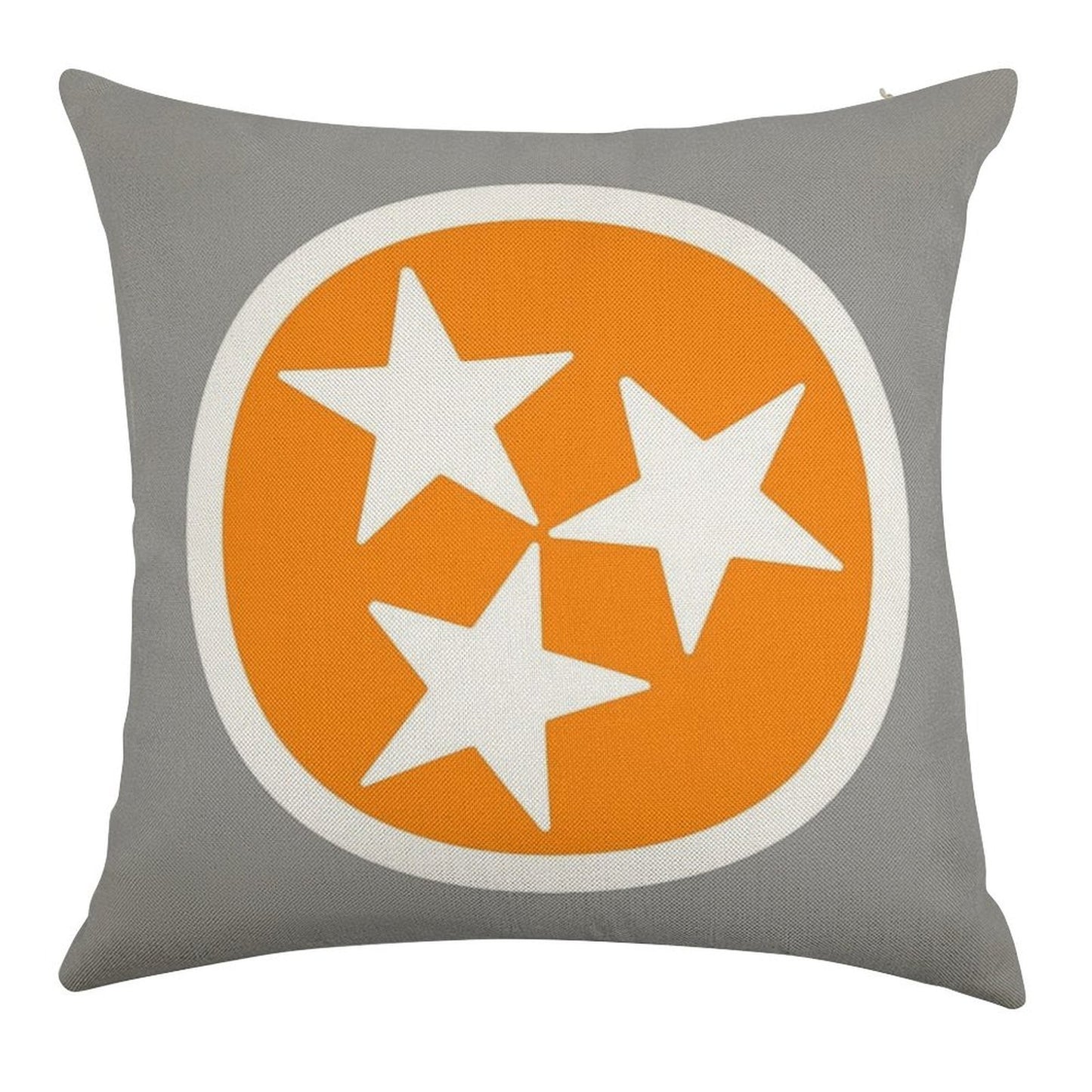 Orange & White Tri-Star Linen Throw Pillow Cover
