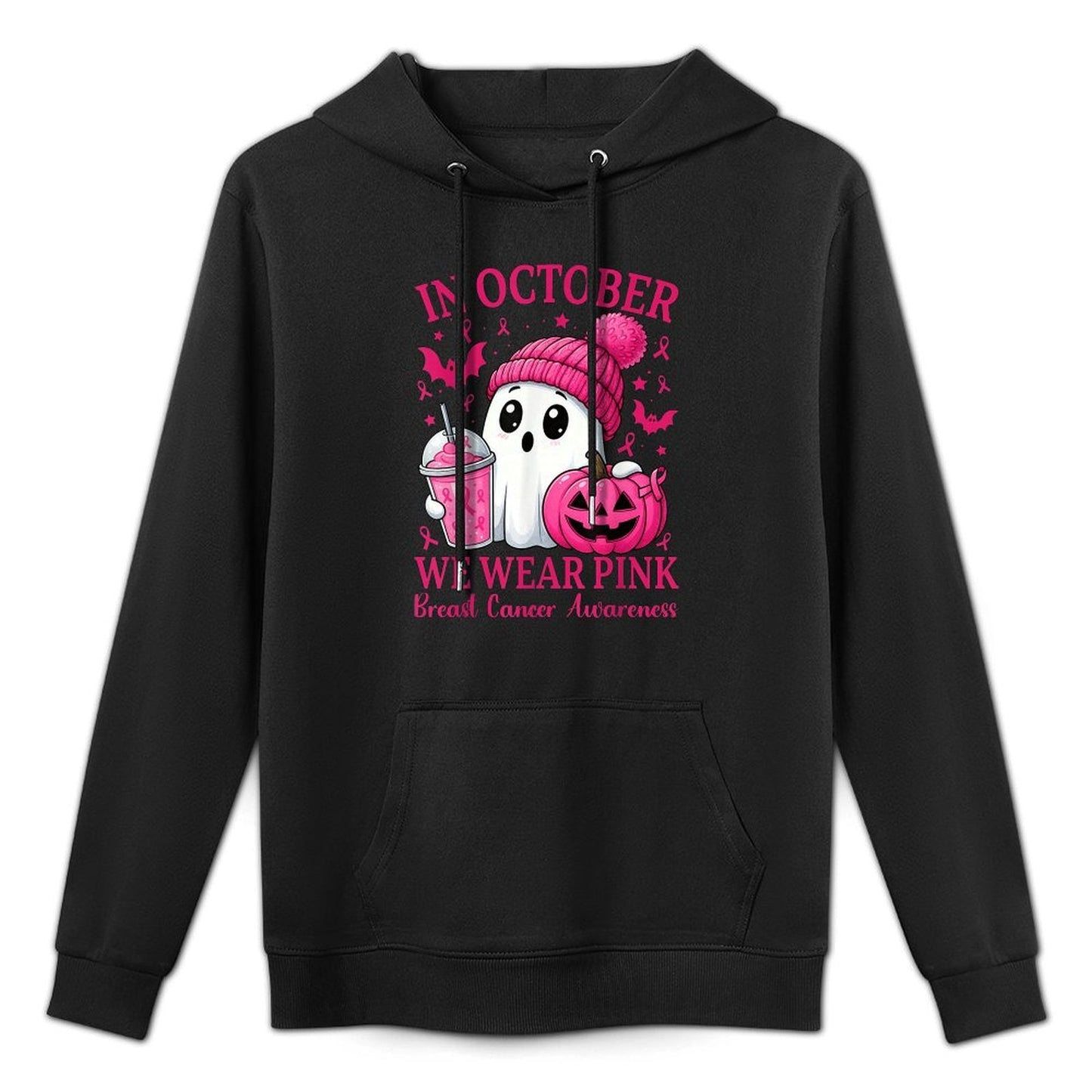 Breast Cancer Halloween Women in October We Wear Pink Shrink-Resistant Hoodie