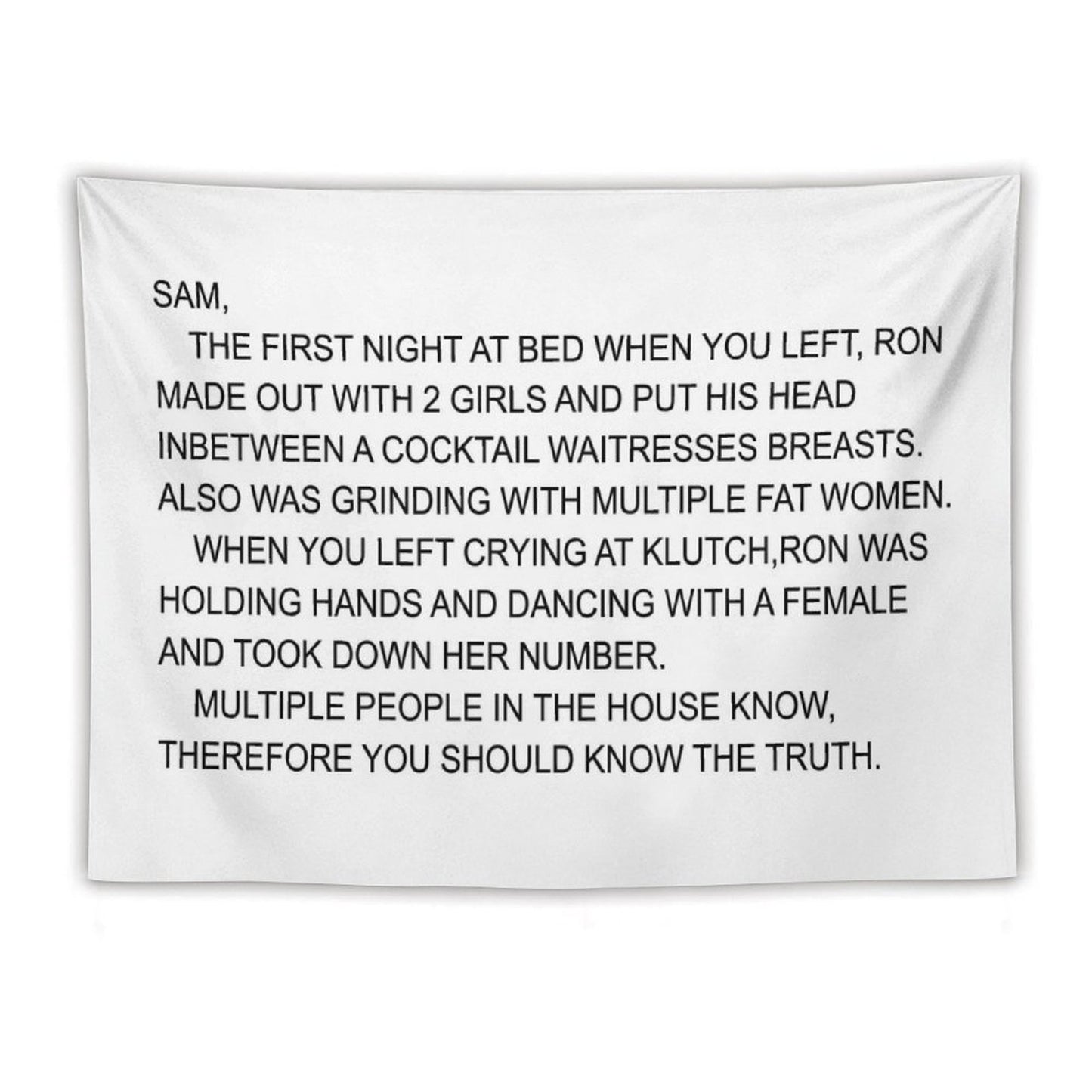 Jersey Shore Letter To Sammi Tapestry