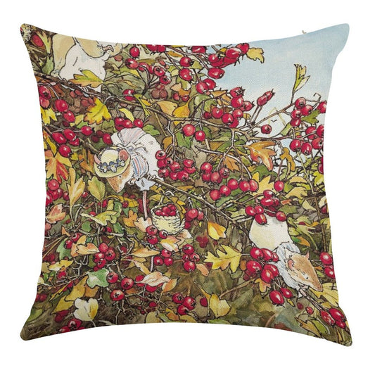 The Blackthorn Bush Linen Throw Pillow Cover