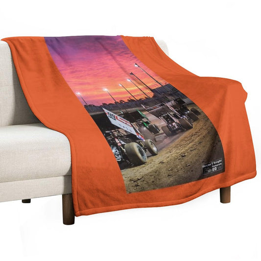 Sunset at The Speedway Track. Throw Blanket