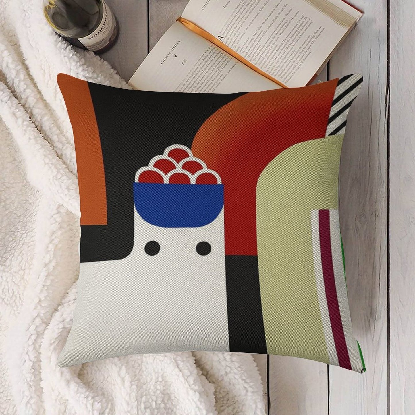 Silly Cat Linen Throw Pillow Cover