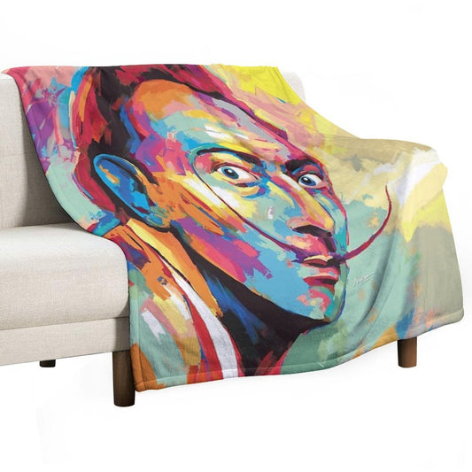 Salvador Dali Portrait Throw Blanket