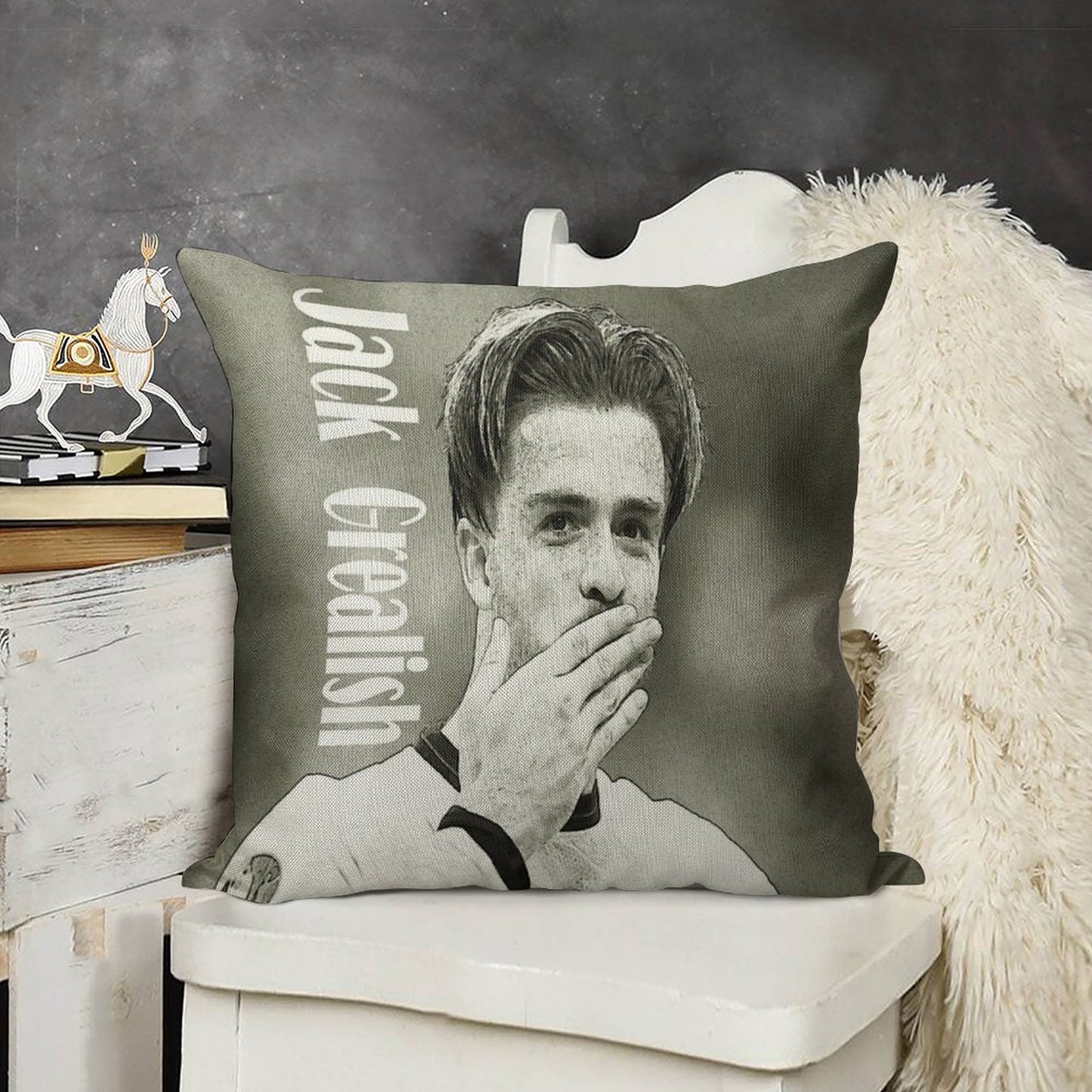 Jack Grealish Linen Throw Pillow Cover