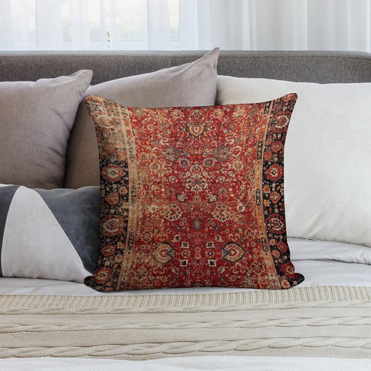 17th Century Afghanistan Rug Print Soft Fade-Resistant Throw Pillow