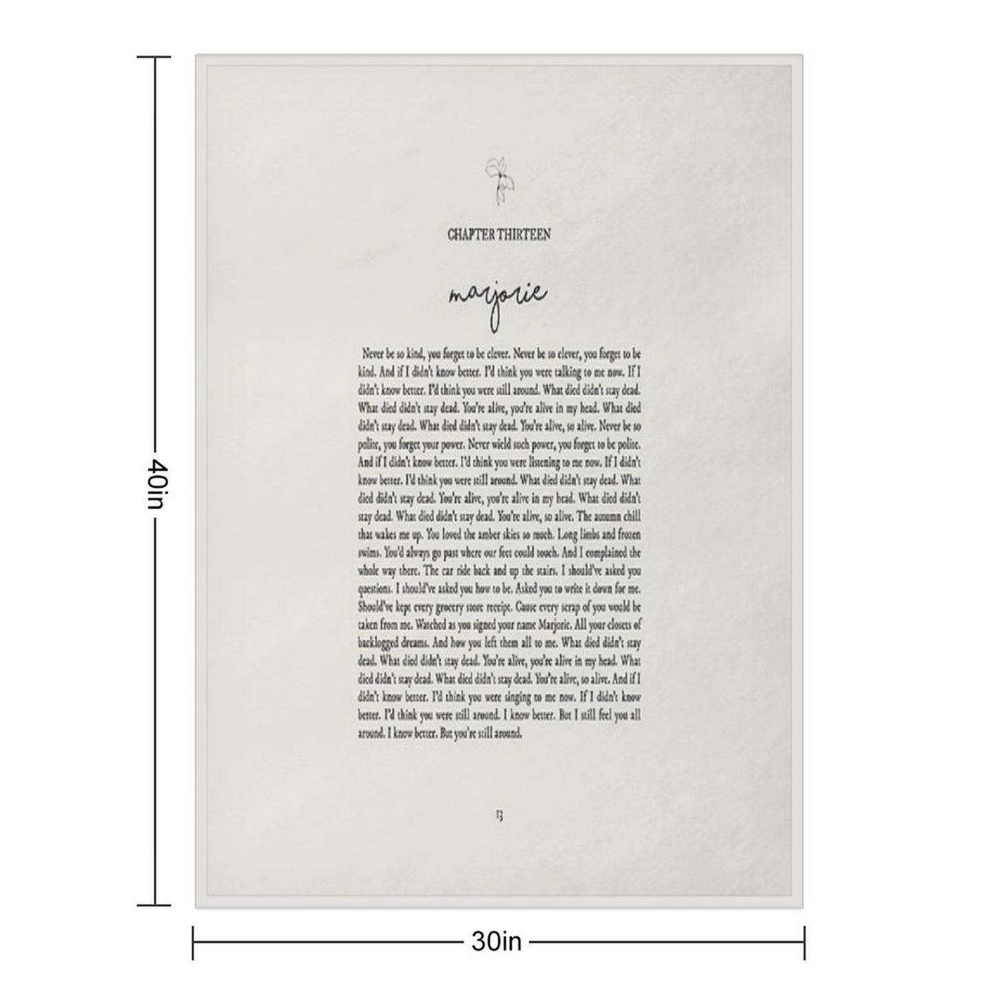 Marjorie Lyrics Throw Blanket
