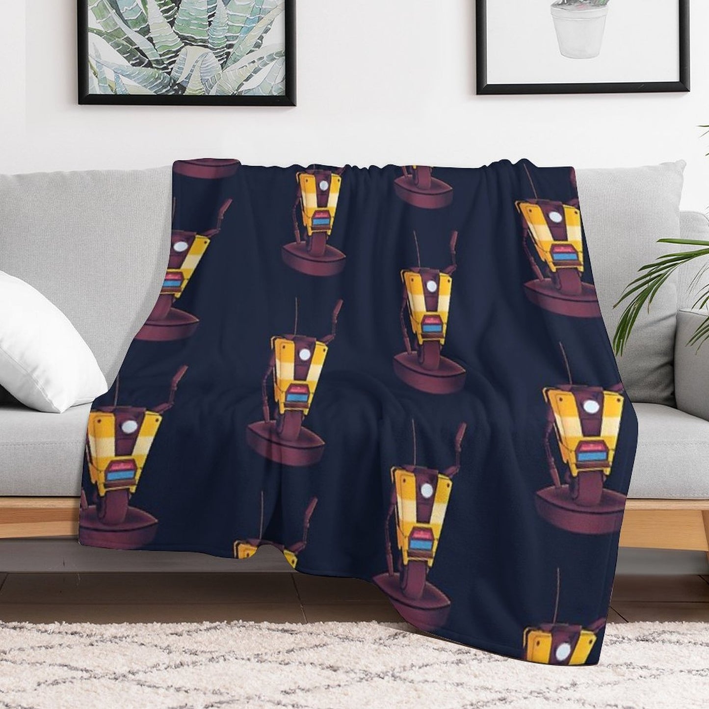 Waving Claptrap! Throw Blanket