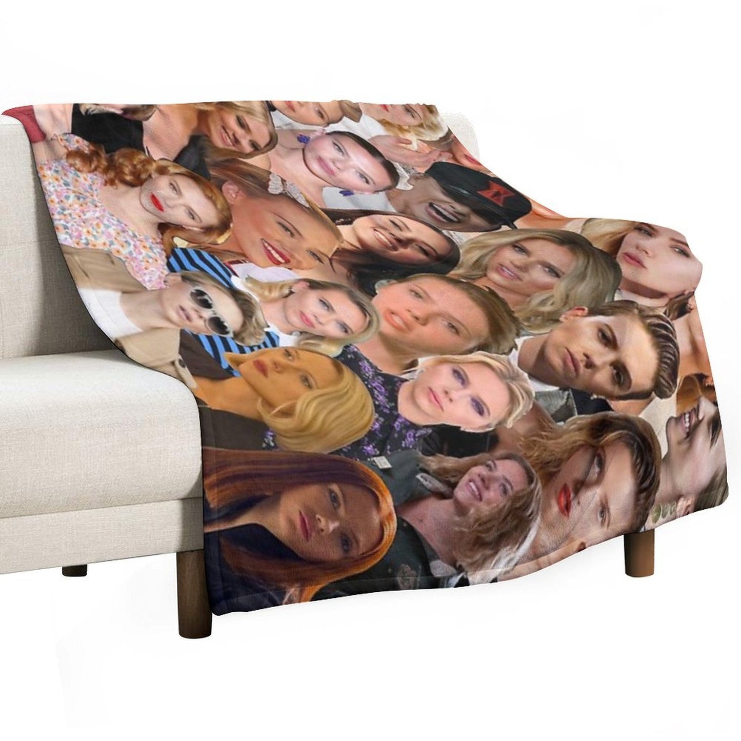Scarlett Johansson Photo Collage Throw Blanket