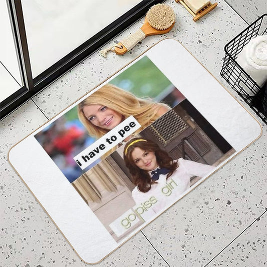 I Have to Pee Go Piss Girl Bath Mat