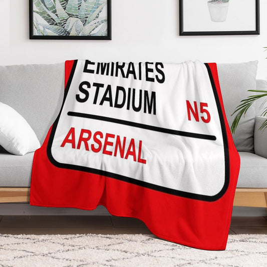 Emirates Stadium Football Sign Throw Blanket
