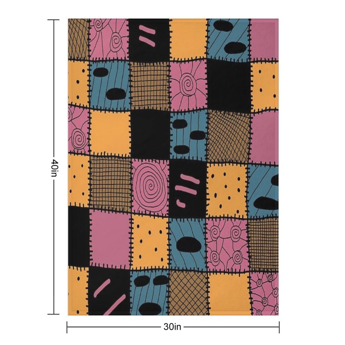 Nightmare Sally Inspired Pattern Throw Blanket
